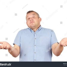 A person shrugging to indicate they do not know