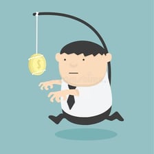 Illustration of a gullible person being easily fooled