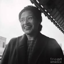 A portrait of civil rights activist Rosa Parks.