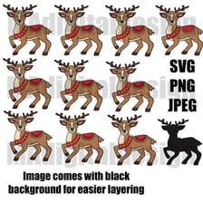 Illustration of Dasher as one of Santa’s reindeer