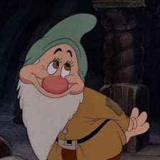 Bashful and Doc among the seven dwarfs from Snow White