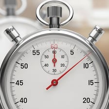 A stopwatch display illustrating seconds and minutes