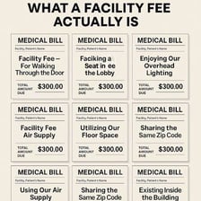 A medical bill showing a charge for clinic services.