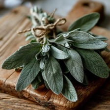 Fresh sage leaves used as a culinary herb