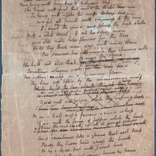 A manuscript page associated with John Keats’s poetry