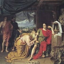 An illustration representing Homer’s epic poem The Iliad and its Trojan War setting