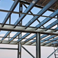 A large steel girder used in building construction.