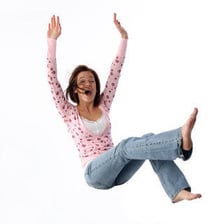 A person wobbling while trying to keep balance