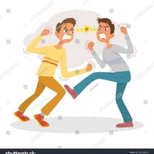 Two people engaged in a heated argument