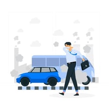 A vehicle stopped and inactive on a street