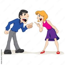 Two people arguing with each other.