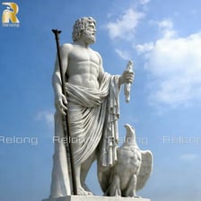Classical statues representing the Greek gods Zeus and Apollo