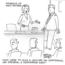 An illustration depicting a person being deceived in a scam.