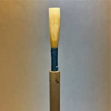 A close-up of a reed used on an oboe
