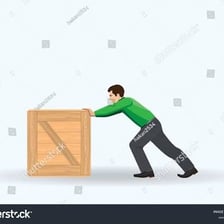 An illustration showing a force pushing an object.