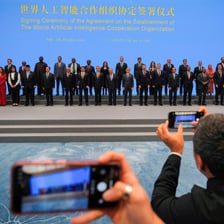 Representatives signing an international treaty