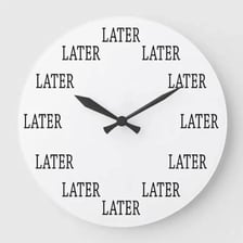 A clock representing a later time