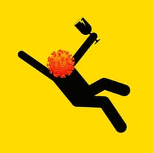 A person awkwardly dropping or mishandling objects.