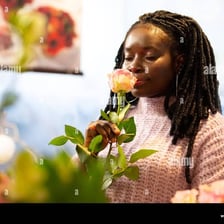 A person smelling a flower to detect its odor