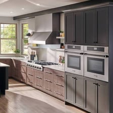 A built-in oven in a home kitchen.