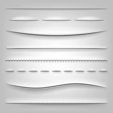 A narrow slit cut through a sheet of paper