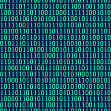 A display of binary digits made up of zeros and ones