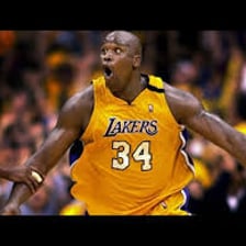 Shaquille O’Neal on a basketball court