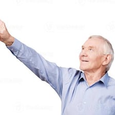 A person pointing toward a specific spot in the distance.