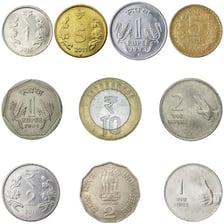 An Indian rupee coin
