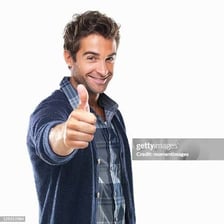 Person giving a casual thumbs-up gesture