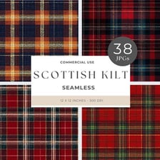 A Scottish kilt displaying a tartan pattern