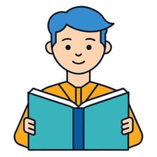 A person carefully reading a book