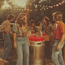 A beer keg at a party