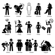 An illustration depicting crude or uncultivated behavior