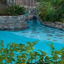 A spa pool supplied by a natural mineral spring