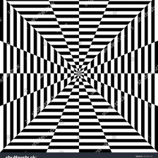 A black-and-white image demonstrating an optical illusion