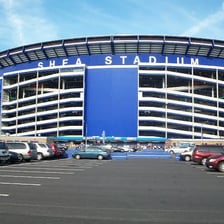 A historic view of Shea Stadium, the former New York Mets ballpark.