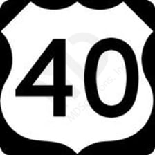 A road sign displaying a route number.