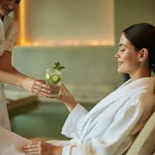 A person being treated with attentive, luxurious care.