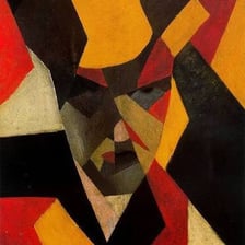 A portrait or photograph of surrealist painter René Magritte.
