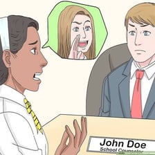Two people in conversation, with one appearing to deliver a dismissive remark.