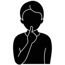 Person making a gesture to signal someone to be quiet
