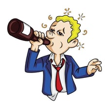Illustration of a visibly intoxicated person.