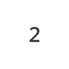 The number 2 raised above the baseline in x²