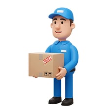A person carefully moving a fragile box