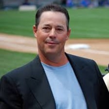 A portrait of baseball pitcher Greg Maddux.