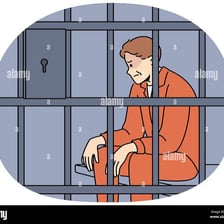 A prison cell representing someone serving a sentence.
