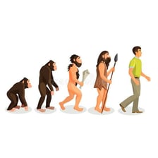 An educational illustration of an early human ancestor