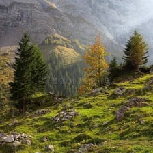 A severe landscape under rough weather conditions.