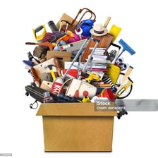 A large heap of objects piled together.